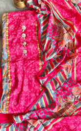 Elegant Muslin Printed Suit with Sparkling Sequence Highlights